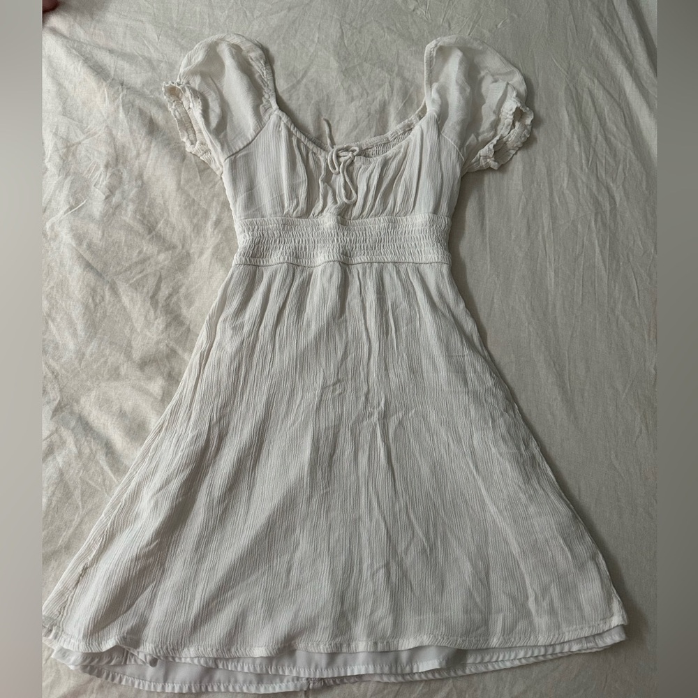 Hollister White Short Sleeve Sundress